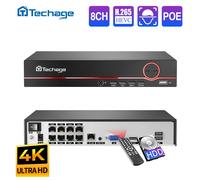 Techage H.265 8CH PoE Videoregistratore di rete 4MP 5MP 8MP 1080P 4K Sorveglianza PoE NVR Fino a 16CH per telecamera di rete CCTV Video
