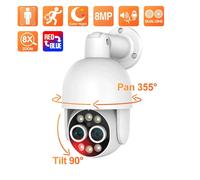 Techage HD 8MP POE Telecamera IP Audio esterno Doppia lente CCTV Video Smart AI Telecamera di sicurezza PTZ Sistema di sorveglianza di sicurezza NVR