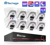 Techage Ultra HD 8MP 4K POE Sistema di telecamere di sicurezza Audio bidirezionale Face Detect Set di videosorveglianza CCTV notturna a colori H.265 8MP 8CH 4pcs Camera