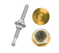 TECHAUTO Blocco Cofano Kit di Clip di bloccaggio per perni del Cofano con Pulsante Universale JDM da 1,25", perni rapidi per Auto Adatti per BMW ECC. Serratura Coperchio Motore(Long Gold)