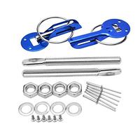 TECHAUTO Blocco Cofano Kit di perni di bloccaggio del Cofano in Acciaio Inossidabile universali Adatti per Le Corse Serratura Coperchio Motore(Blue)
