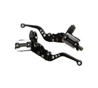 TECHAUTO Per ATV Quad Ciclomotore Scooter Universale Moto Maniglia Freno Cilindro Maestro 22MM Leva Frizione Idraulica Regolazione Set leve freno e frizione per moto Freno Leve di F(Black)