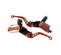 TECHAUTO Per ATV Quad Ciclomotore Scooter Universale Moto Maniglia Freno Cilindro Maestro 22MM Leva Frizione Idraulica Regolazione Set leve freno e frizione per moto Freno Leve di F(Orange)
