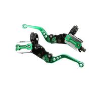 TECHAUTO Per ATV Quad Ciclomotore Scooter Universale Moto Maniglia Freno Cilindro Maestro 22MM Leva Frizione Idraulica Regolazione Set leve freno e frizione per moto Freno Leve di F(Green)