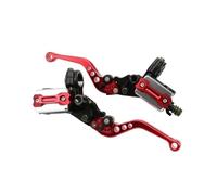 TECHAUTO Per ATV Quad Ciclomotore Scooter Universale Moto Maniglia Freno Cilindro Maestro 22MM Leva Frizione Idraulica Regolazione Set leve freno e frizione per moto Freno Leve di F(Red)