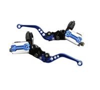 TECHAUTO Per ATV Quad Ciclomotore Scooter Universale Moto Maniglia Freno Cilindro Maestro 22MM Leva Frizione Idraulica Regolazione Set leve freno e frizione per moto Freno Leve di F(Blue)