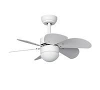TECHBREY - Ventilatore da Soffitto Orion con Luce LED | Motore DC Silenzioso | 6 Velocità con Telecomando | Funzione Estate/Inverno | Timer 1/2/4/8 Ore, Bianco, Plastica
