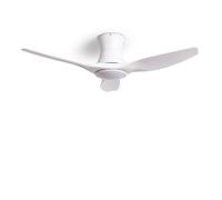 TECHBREY - Ventilatore da Soffitto Silenzioso | Motore DC a Basso Consumo | 6 Velocità con Telecomando | Luce LED CCT Regolabile | Modalità Estate/Inverno, Bianco, 132cm, Metallo