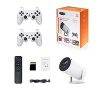 TechBrix X10 Plus Retro Console di Gioco con Proiettore 4K HD Retro Game Proiettore con 2 Controller Wireless Uscita HDMI WIFI