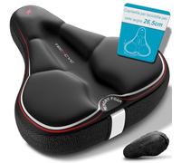 TECHCYC Coprisella Bici Gel Morbido, Copri Sella Sellino Bici in memory foam a doppio strato, design ergonomico, unisex, con strisce riflettenti, adatto per cyclette e bici da città 26 x 25 cm