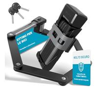 TECHCYC Lucchetto Pieghevole per Bici 86 cm, Lucchetto Bici Antifurto Pieghevole Portatile, con Supporto e 3 Chiavi di Sicurezza, Altamente Sicuro e Durevole per Bicicletta, Moto, E-Scooter