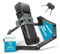 TECHCYC Lucchetto Pieghevole per Bici, Lucchetto Bici Antifurto Pieghevole Portatile, con Supporto e 3 Chiavi di Sicurezza, Altamente Sicuro e Durevole per Bicicletta, Moto, E-Scooter