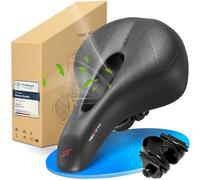 TECHCYC Sella per Bicicletta Comoda, Sella Bici in Memory Foam Morbido Ampia, Sella da Bicicletta in Gel, Uomo Donna Sellino Bicicletta Traspirante Ergonomica per Biciclette da Strada, MTB, Bicicletta