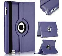 TechDealsUK Cuoio 360 Gradi di Rotazione Stand Girevole Custodia Copertina per Apple iPad 2 3 4 - Navy