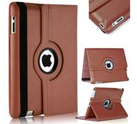 TechDealsUK Custodia in pelle PU con supporto girevole a 360 gradi per Apple iPad Mini 1, 2 e 3 (marrone)
