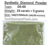 TechDiamondTools Polvere di diamante da 325/400 a 50/60 maglie 5 Grammi = 25 carati. (140 grana 140/170 maglie)