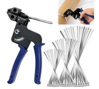 techextra 150 fascette stringicavo in acciaio inox con pistola in metallo