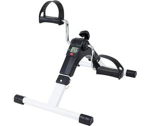 TechFit Pedaliera, Mini Cyclette per Uso Domestico e in Ufficio, Attrezzo da Allenamento Facile per Braccia e Gambe, con Display LCD, Adatto per Recupero Leggero (Bianco e nero)