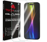 TECHGEAR 2 pellicole proteggi schermo in vetro temperato per iPhone Air (2025), bordi arrotondati 2,5D, durezza 9H, trasparente, antigraffio, senza bolle