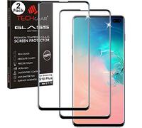 TECHGEAR [2 Pezzi 3D Vetro Temperato Compatibile con Samsung Galaxy S10 Plus - [Compatibile con impronta digitale] Autentica Pellicola Protecttiva in Vetro Temperato - Nero (NON per S10e, S10)