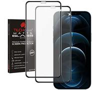 TECHGEAR [2 Pezzi] Vetro Antiriflesso iPhone 12 Pro Max Pellicola - Opaca 3D Pellicola in Vetro Temperato Copertura Completa [Durezza 9H] [Senza Bolle] Compatibile con iPhone 12 Pro Max (6,7 Pollici)
