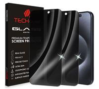 TECHGEAR [2 Pezzi] Vetro Privacy per iPhone 15 PRO - Privacy 3D Pellicola in Vetro Temperato Anti Spia Copertura Completa [Durezza 9H] [Senza Bolle] Compatibile con iPhone 15 PRO