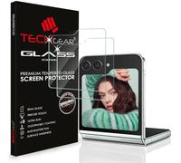 TECHGEAR [2 Pezzi] Vetro Temperato per Samsung Galaxy Z Flip 5, Pellicola Vetro Temperato Frontale [Senza Bolle] [Durezza 9H] [Ultra Chiaro] [Anti-graffio]