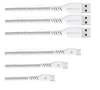 TECHGEAR 3 Pezzi (30cm/1m/2m) USB C Cavo per Ricarica e Trasmissione per Tab A8 2022, Tab A7, T510, 10.5" T590, Tab S4 10.5", Tab S7 S7+ S6 S5e S4 S3 e per altri dispositivi - Bianco