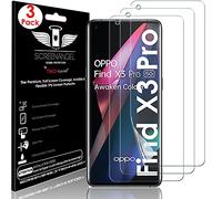 TECHGEAR [3 Pezzi] Pellicola Protettiva per Oppo Find X3 Pro [Screen Angel] Alta Definizione Pellicola [Senza Bolle] [Facile da Applicare] Trasparente TPU Silicone Pellicola Copre Schermo Intero