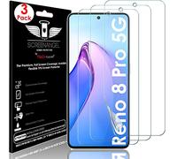TECHGEAR [3 Pezzi] Pellicola Protettiva per Oppo Reno 8 Pro 5G [Screen Angel] Alta Definizione Pellicola [Senza Bolle] [Facile da Applicare] Trasparente TPU Silicone Pellicola Copre Schermo Intero