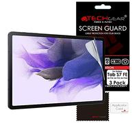 TECHGEAR [3 Pezzi] Proteggi Schermo Galaxy Tab S7 Fe 12.4" Pellicola (SM-T730 / SM-T736) - Pellicola Protettiva [Ultra Chiaro] [Senza Bolle] Designata per Samsung Galaxy Tab S7 Fe 2021