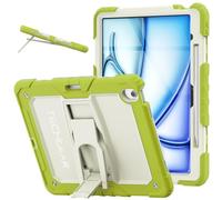 TECHGEAR ArmourSHIELD - Custodia per Apple iPad Air 13" M3/M2 (2025/2024), robusta custodia antiurto a corpo intero con supporto pieghevole e pellicola protettiva, per bambini, scuola, lavoro, verde