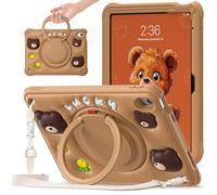TECHGEAR BubblyToons - Custodia a forma di orsacchiotto per iPad 11" A16 (11a generazione 2025) e 11" (10a generazione 2022), robusta e sicura per i bambini, supporto integrato, impugnatura rotante e