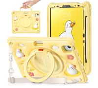 TECHGEAR BubblyToons - Custodia per bambini per Apple iPad Air 11" (M3 2025 / M2 2024), Air 11" 4a e 5a, iPad Pro 11" (2018-2022), custodia morbida e robusta con supporto per mano ad anello, anatra