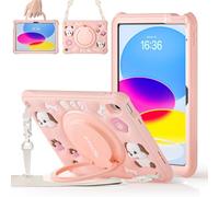 TECHGEAR BubblyToons Custodia per iPad 11" A16 (11a generazione 2025) e 11" (10a generazione 2022), graziosa custodia antiurto per bambini con supporto a 360°, impugnatura ad anello, corpo in morbido