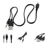 Techgear® - Cavo 2 in1, da Mini USB a USB e cavo di collegamento jack audio da 3.5 mm AUX standard, compatibile con molti altoparlanti, lettori MP3, MP4, etc.