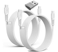 "TECHGEAR Cavo caricabatterie lungo USB C a USB C 60 W (3 M+3 M+adattatore) Cavo intrecciato FORTE da tipo C a C Cavo dati per ricarica rapida compatibile con iPhone 15, iPad Pro 2022, iPad Air 4