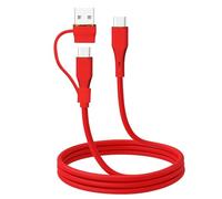 TECHGEAR Cavo di ricarica 2 in 1 da USB A/C a USB C, in morbido silicone, ricarica rapida, 5 A, antigroviglio, compatibile con MacBook Pro/Air, iPad Air/Pro 2024, iPhone 16, Galaxy S25 Ultra, PS5