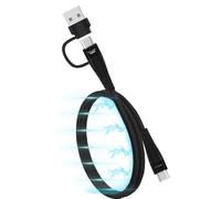 TECHGEAR Cavo di ricarica magnetico 2 in 1 da 100 W USB A/C a USB C, ricarica rapida, 5 A, compatibile con MacBook Pro/Air, iPad Air/Pro 2024, iPhone 16, Galaxy S25 Ultra, Pixel 9, PS5, Switch (30 cm)