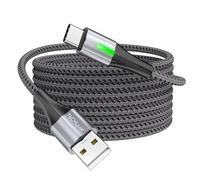 TECHGEAR Cavo di ricarica USB C da 60 W, 3 m, 3 A, tipo C, ricarica rapida, da USB A a USB-C, indicatore di luce LED, cavo di ricarica per iPad 2024, iPhone 16/15 Pro, S25 S24 Ultra, Pixel 9, PS5