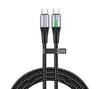 TECHGEAR Cavo USB C, 2 m, 240 W, PD3.1, ricarica super veloce, da tipo C a C, con indicatore di luce LED, cavo intrecciato in nylon per MacBook Pro, iPad Pro/Air, HP EliteBook, S25 S24 Ultra, iPhone