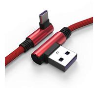 Techgear - Cavo USB C 90 gradi, colore: Rosso