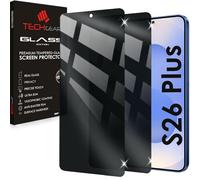 TECHGEAR Confezione da 2 pellicole proteggi schermo in vetro temperato per Samsung Galaxy S26 5G, copertura completa 3D, compatibile con impronte digitali, durezza 9H, compatibile con custodie