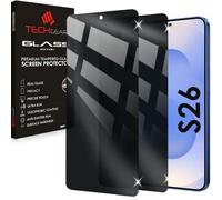 TECHGEAR Confezione da 2 pellicole proteggi schermo in vetro temperato per Samsung Galaxy S26 5G, copertura completa 3D, durezza 9H, resistente ai graffi, compatibile con custodie