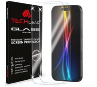 TECHGEAR Confezione da 2 pellicole protettive in vetro temperato per iPhone 17 e iPhone 17 Pro (2025), bordi arrotondati 2,5D, durezza 9H, trasparente, antigraffio, senza bolle