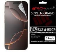TECHGEAR Confezione da 3 pellicole protettive opache per iPhone 16 Pro, antiriflesso, opache, con panno di pulizia e scheda di applicazione, compatibili con iPhone 16 Pro da 6,3 pollici