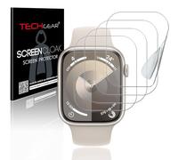 TECHGEAR Confezione da 4 pellicole proteggi schermo per Apple Watch serie 9 8 7 e 40 mm Serie 6 5 4 SE 2 [Screen Cloak Edition] [copertura completa dello schermo] [HD] [rinforzato] [senza bolle]