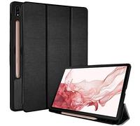 TECHGEAR Cover Compatibile con Samsung Galaxy Tab S8 Plus 12.4" 2023 (SM-X810 / SM-X816) Custodia Smart Cover tri-fold [Compatibile con penna] con protezione d'angolo [Sveglia Automatica] - Nero