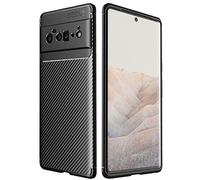 TECHGEAR Cover Compatible con Google Pixel 6 PRO [CarbonFlex Cover] Sottile Morbido Antiurto Flessibile Cover, TPU Design in Fibra di Carbonio Originale Custodia per Pixel 6 PRO - Nero