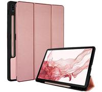 TECHGEAR Cover Compatible con Samsung Galaxy Tab S8 11" 2022 (SM-X700 / SM/X706) Custodia Smart Cover Tri-Fold [Compatibile con Penna] con Protezione d'angolo [Sveglia Automatica] - Oro Rosa